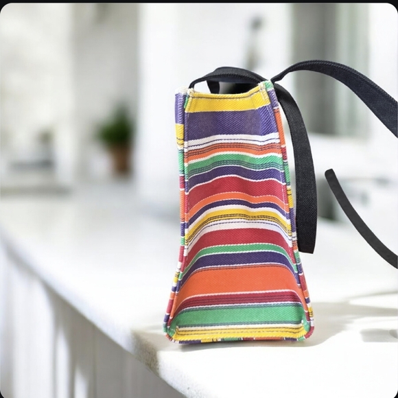 Kate Spade Vintage New York Striped Canvas Tote Bag. - Picture 11 of 16